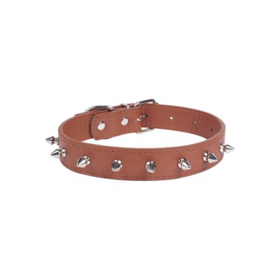 Collar para gato de PU con remaches(XS,W1.5*L24-33cm, perros)