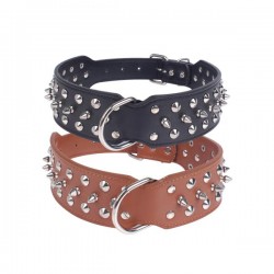 Collar para gato de PU con remaches(S,W5.5*L43-63cm, perros)