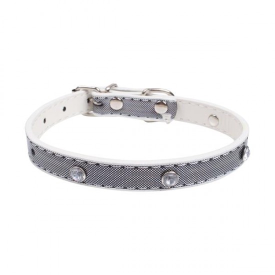 Collar PU de diamantes(W1.5*L25-32cm, perros)