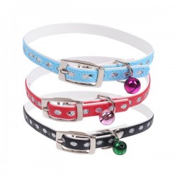 Collar para gato de PU con campanilla(W1.0*L21-26cm, gatos)