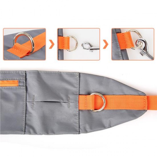 Correa para correr con cremallera(W2.5*L75-130cm,Naranja,perros)