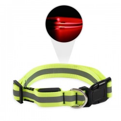 Collar reflectante fluorescente LED(W2.0-L35-50cm,Fluorescencyjny żółty,perros)