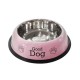 Bol de acero inoxidable con decoración de patas(S,D15.9*H3.9cm, perros,Acero inoxidable)