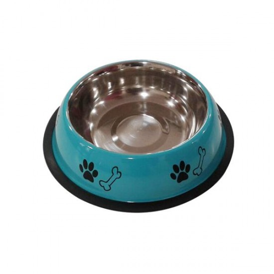 Bol de acero inoxidable con decoración de patas(3XL,D32.5*H7.2cm,perros,Acero inoxidable)