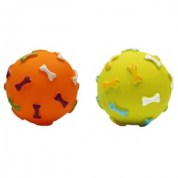 Pelota de plástico con estampado de huesos(D7.5cm, perros)