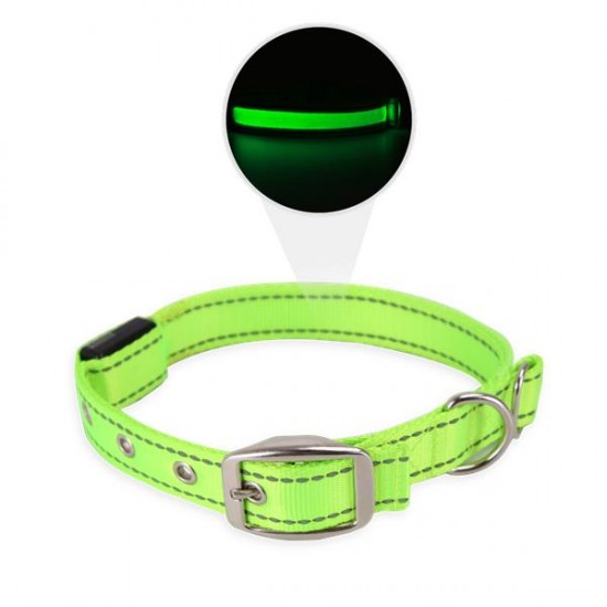 Collar para perros de LED(W2.5*L36-44cm,verde fluorescente,perros)