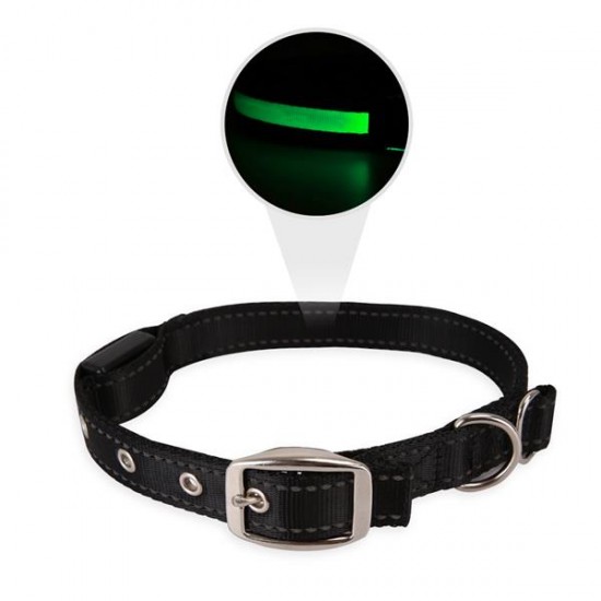 Collar para perros de LED(W2.5*L40-48cm,Negro,perros)