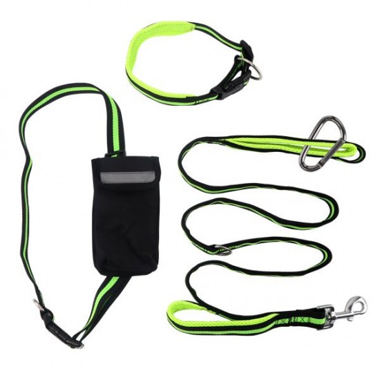 Manos ferr perro corriendo correa y collar con cinturón w2.5*l44-48cm/w2.5*l150cm/w2.5*l65.5-116cm