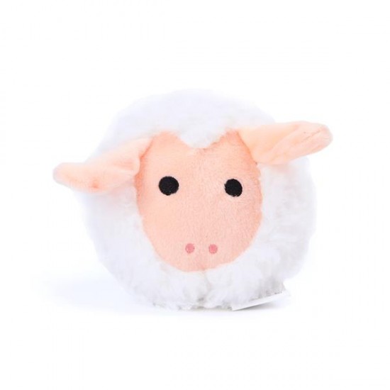 Peluche cabeza de oveja/cabeza de burro pelota h12cm blanco