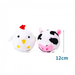 Peluche cabeza de pollo/cabeza de vaca h12cm blanco