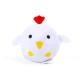 Peluche cabeza de pollo/cabeza de vaca h12cm blanco