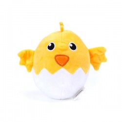 Peluche gallina/cáscara de huevo h15cm amarillo