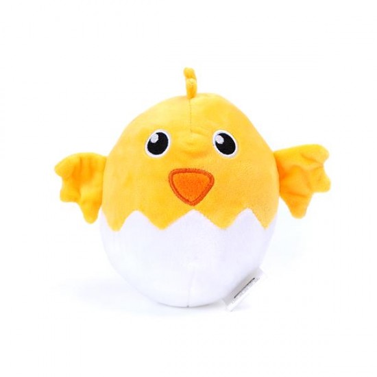 Peluche gallina/cáscara de huevo h15cm amarillo