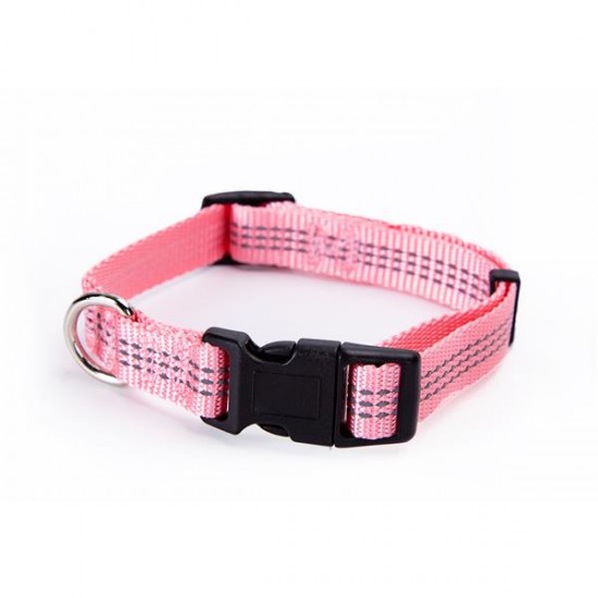 Collar de perro de nylon de imitación reflectante con w1.5 * l25-40cm