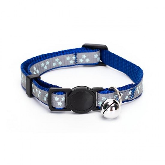 Collar de gato con cinta reflectante y estrella de brillo impreso w1.0*l20-30cm