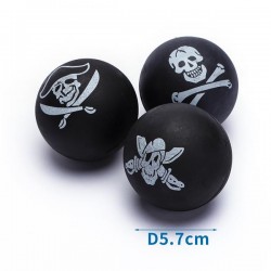 Pelota de goma espuma pirata d5.7cm negro