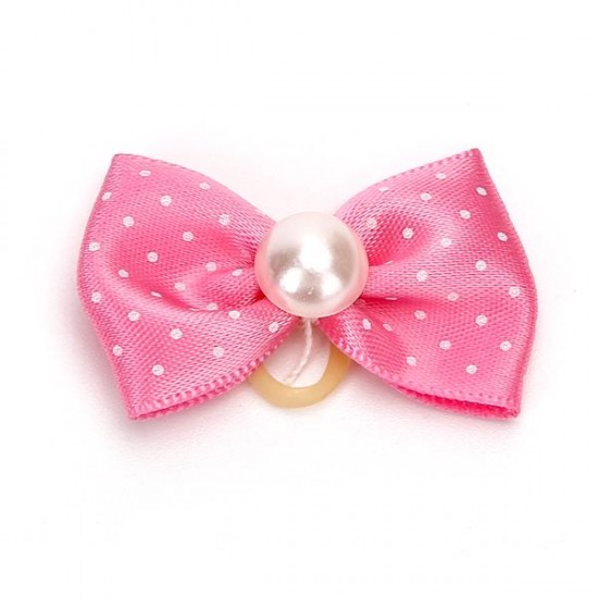 Accesorios para mascotas punto bowknot con banda de goma l4cm