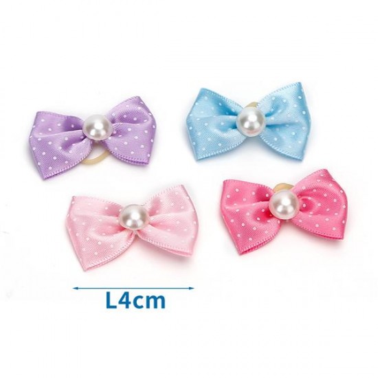 Accesorios para mascotas punto bowknot con banda de goma l4cm