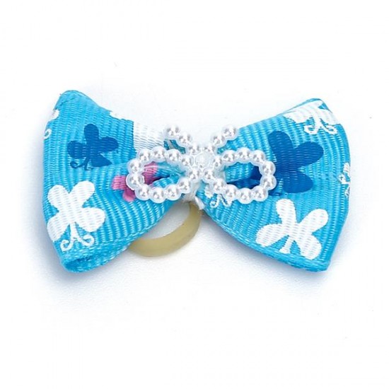 Accesorios para mascotas bowknot con banda de goma l3.8*2.5cm rosa/rosa/rojo/azul