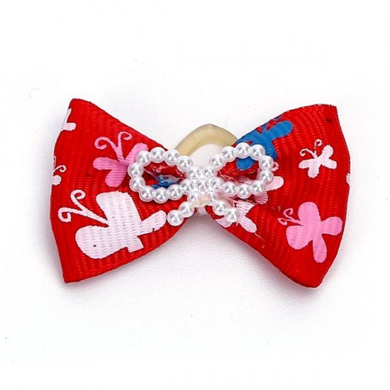 Accesorios para mascotas bowknot con banda de goma l3.8*2.5cm rosa/rosa/rojo/azul