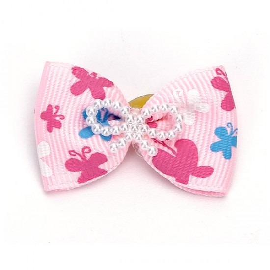 Accesorios para mascotas bowknot con banda de goma l3.8*2.5cm rosa/rosa/rojo/azul