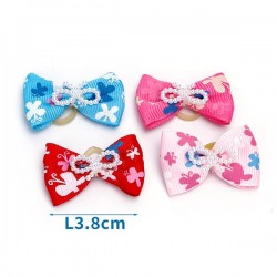 Accesorios para mascotas bowknot con banda de goma l3.8*2.5cm rosa/rosa/rojo/azul