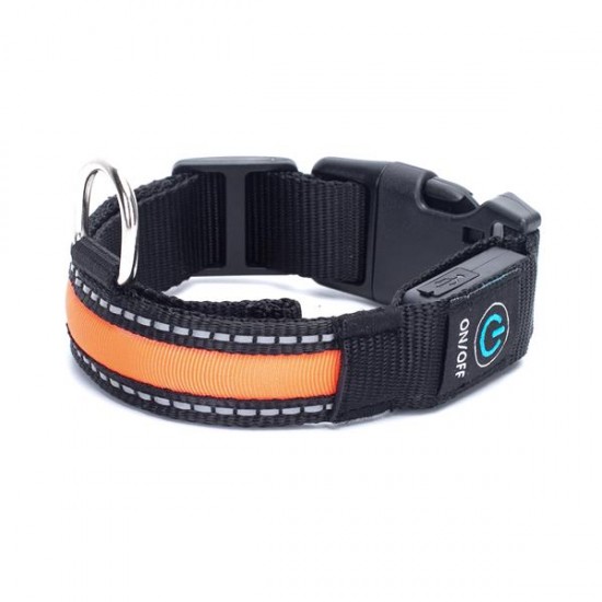 Usb recargable led collar de perro w2.5* l31-41cm(xs)