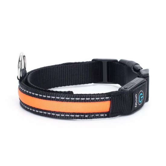 Usb recargable led collar de perro w2.5* l41-51cm(s)