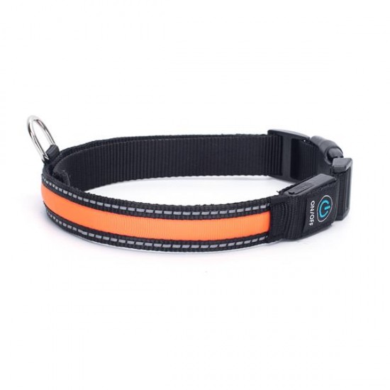 Usb recargable led collar de perro w2.5 * l51-61cm(m)