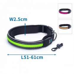 Usb recargable led collar de perro w2.5 * l51-61cm(l)