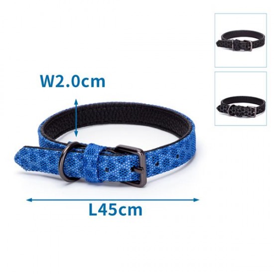 Reflectante pu collar de perro w2.0*l45cm