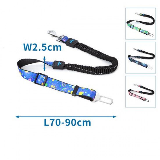 Elestic cinturón de seguridad acolchado para perros w2.5*l70-90cm