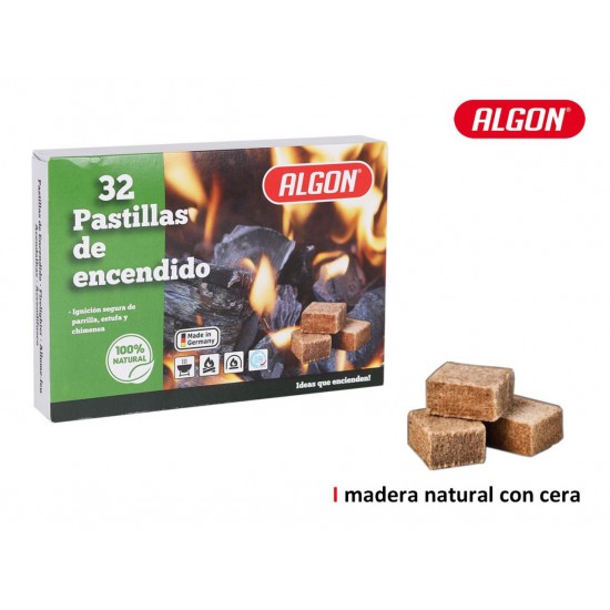 Pastilla Madera natural c/cera 32pc algon