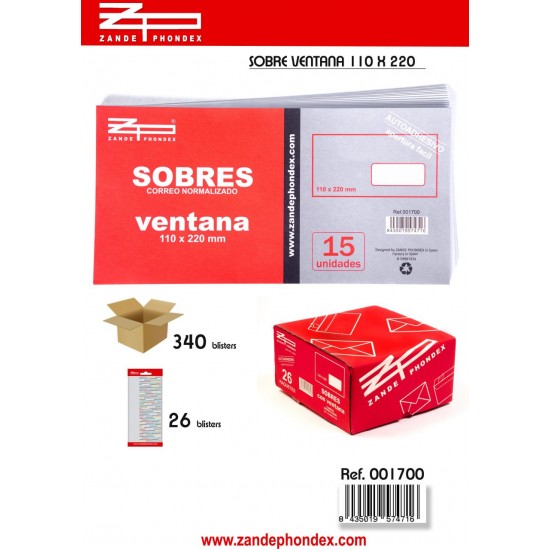 Sobres ventana 110x220 amer Sobres ventana 110x220 amer